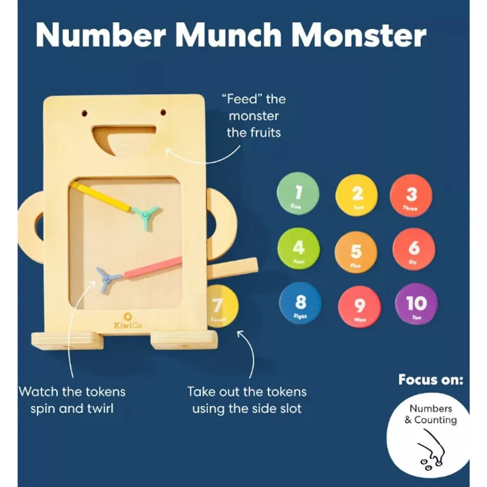 KiwiCo Number Play Wooden Toy Activity Play Center 24m+ - 18pc NWT